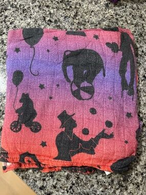 Tula Baby Circus Gradient blanket- Pink Purple Red with Black Prints